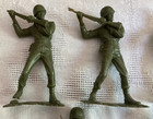 Vintage Marx 6  Figures Wwii Green Us Army Men Soldiers - Lot Of 5