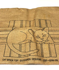 Vtg Difranza Designs Cat Brick Top Hook Rug Pillow Cbt-1208-76 Burlap Country
