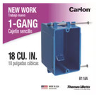 Carlon 1-gang 18 Cu  In  Blue Pvc New Work Electrical Switch And Outlet Box New