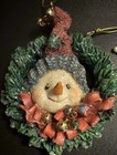 Vintage Snowman Christmas Ornament Set Of 2