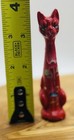 Vtg Folk Art Cat Collection Wood Nesting Cat Long Neck 60   s Hand Painted Set  4