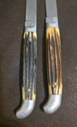 Lot Of 2 Vtg Queen Cutlery Usa Stainless Steel Deluxe 9    Carver Stag  Knives 