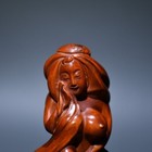 Chinese Folk Art Collection  Wood Carving Handmade Sexy Naked Beauty Statuette
