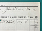 Antique Receipt  1881 Baltimore   Ohio Railroad - Freight For Meat - 107lbs