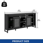 Tv Stand For 43  To 75  Tvs Led Entertainment Center Acrylic Doors Power Outlets