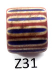Old  Worn Antique Venetian Chevron Trade Bead African From Estate Z31  Bg 75