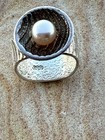 Silver 0 925 Ring By Althea Cajero  kewa  Cuttle Bone Design   Fresh Water Pearl