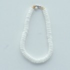 White Puka Clam Shell Anklet Bracelet Round Beaded Hawaiian 7 5 Inch