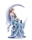 Nene Thomas Wind Moon Fairy In Blue Sitting On Crescent Moon Figurine Fantasy
