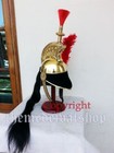 French Cuirassier Officer s Helmet Napoleon Style Brass Helmet W  Plume Red Gift