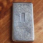 Antique Edwardian Decorated Needham s Patent Solid Silver Card Case London 1905