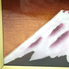 Vintage Authentic Japanese Enamel On Copper Cloisonn   Of Mount Fuji Wood Frame