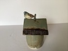 Handmade Tonala Birdhouse With Little Bird On Top  7    T X 5    W Signed