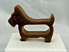 Vtg Bakelite Scottie Dog Napkin Ring Greenish W  Cherry Red Eyes Art Deco