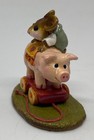 Wee Forest Folk M-186 High On The Hog Mouse Pig Figurine