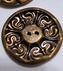 Antique Brass Buttons Scrollwork Design 1  2-hole Set Of 8