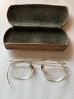 Antique 1920s Octagon Wire Rimmed 12k Gold Filled Glasses With Case