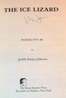 Judith Johnson   The Ice Lizard Signed 1st Edition 1992