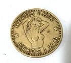 Vintage Risque Brass Heads I Win Tails You Lose Token coin