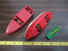 Lot Of 3 Vintage Plastic Toy Boats 1960s  Rowboat More