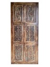 Vintage Rustic Barn Door     Solid Wood Hand Carved Floral Jeweled Decor 84x36
