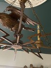 Antique Thunder Rods Lighting Grand Chandelier Wood Eagle Solid Metal Plaster