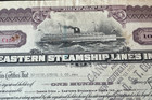 1923 Eastern Steamship Lines Stock Certificate Type 2 Purple 1901-1955 Ny Boston