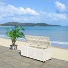 Safavieh Outdoor  Elina Cushion Storage Box  White Washed Solid Wood  Coastal   