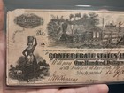 1862  100 Confederate States America Train Paper Note Civil War Interest Stamp