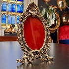Vintage Ornate Cast Brass Rococo Victorian Style Oval Picture Frame W  Glass
