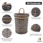 Acelist 2 Pack Woven Wicker Hanging Baskets Wall Decor Farmhouse Door Kitchen   