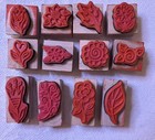 Westwater Enterprises Wood Mounted Rubber Stamps Flowers Leaves Lot Of 12 Craft