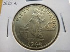 1964 Philippines Fifty Centavos 50c Cuni Coin Km  190 - Free S h Usa