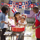 4th Of July Banner  Party In The Usa Fourth Red White And Blue America Flags 