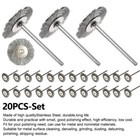 20x Stainless Steel Wire Wheel Brush Set 22mm T-type Polishing Wheels For Dremel