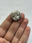 Ancient Roman Greek Athena Attica Owl Silver Plated Coin