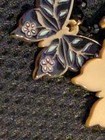 Elegant Indigenous Sage Green And Gold Dentalium Shell Black Butterfly Earrings