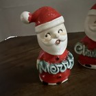 Vintage Santa Claus Salt  pepper Shakers Japan 5    Text Spell Out Merry Christmas