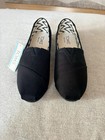 Toms Alpargata Classic Women s Black Canvas Slip-on Flats Us 8 Eu 38 5