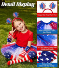 4th Of July Tutu For Girls With Red White And Blue Headband  Striped Gloves And