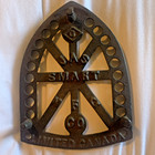 Antique Sad Iron Trivet Stand Jas Smart Mfg  Co  Canada Cast Iron