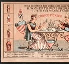 Rare Miss Columbia Uncle Sam Pickle Jar Oyster Sauce Food Bottle Trade Card J us