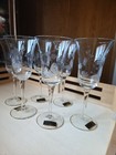 Toscany Butterfly   Flowers Vintage Rare Set Handcut Etched Wine Glasses 6 Gty
