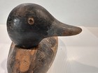 Antique Hand-carved Blue Bill Drake Wooden Duck Decoy Glass Eyes Original Paint