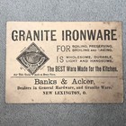 Victorian Trade Card Granite Iron Ware    the Attack    Banks   Acker Oh  Free Ship