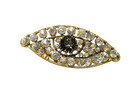 Antique Hatpin Rhinestone Eye Black Art Glass