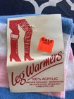 Vtg 80s Nos Blue Pink White Striped Leg Warmers Nwt Exercise Fashion Aerobics