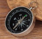 Pocket Compass Outdoors Navigation Compass With Key Ring Aluminum Black