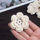 20pcs Handmade Crochet Flower Six Petals Three Layers 2  Flowers Appliques