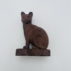 Vintage Carved Wood Cat Decor Kitten Figurine 5 5   x4   